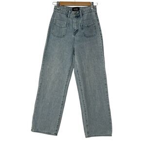 KIDO Jeans Women Size 24 Small Wide-leg Light Wash Boho‎ Bohemian Pants